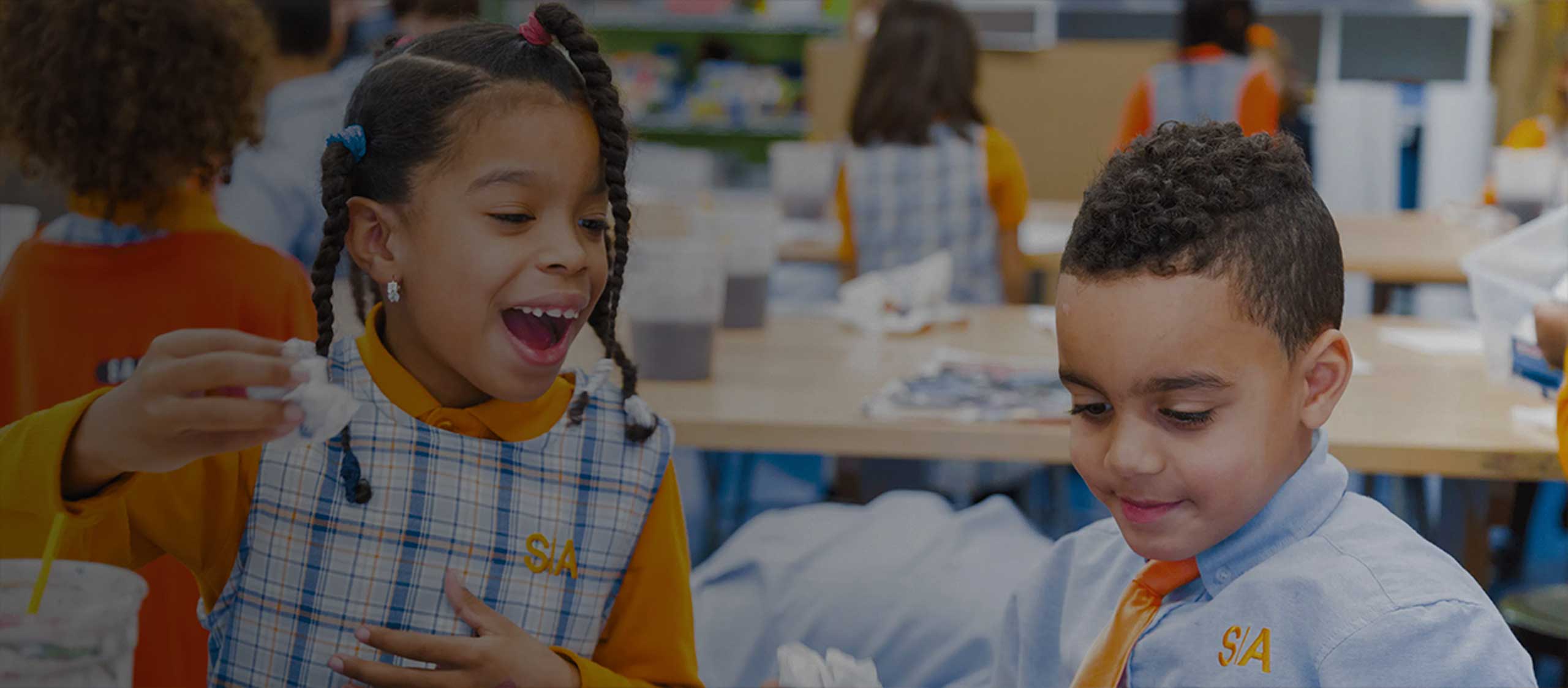 Bronx charter school students working together on a project